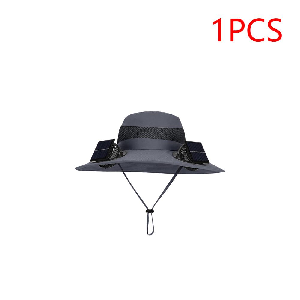Шляпа от солнца с широкими полями и вентилятором на солнечной батарее, съемный вентилятор на солнечной батарее, защита от УФ-лучей, летняя уличная шляпа для пеших прогулок, рыбалки, портативные заряжаемые кепки