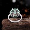Серьги из стерлингового серебра 925 пробы Разноцветные натуральные камни опала и зеленого агата Роскошные ювелирные изделия для женщин Подарок на годовщину вечеринку