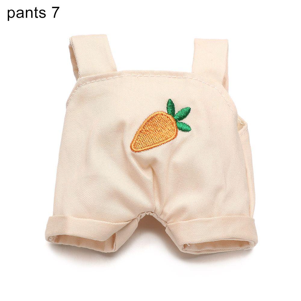 Animal Pattern Cotton Stuffed Dolls Knited Hat Mini Overalls Plush Suspender Pants Doll Clothes
