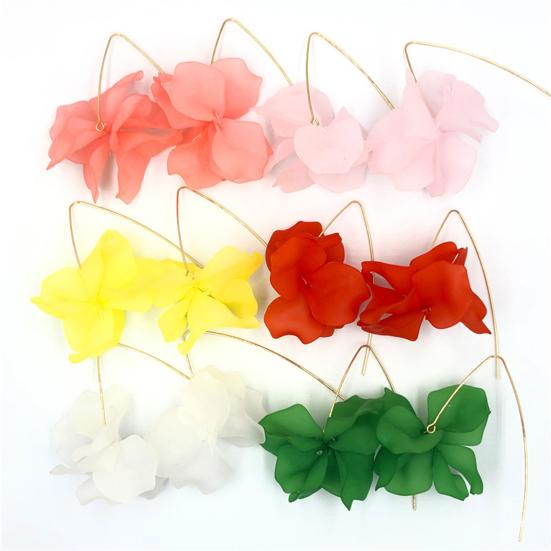 1 пара сережек-крючков, цветочные украшения в стиле бохо, преувеличенные серьги-лепестки ручной работы, свадебные