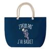 Sac De Plage - PLANETEE - J'peux Pas Basketball Astronaute - Anse Corde - Coton - Grand Format