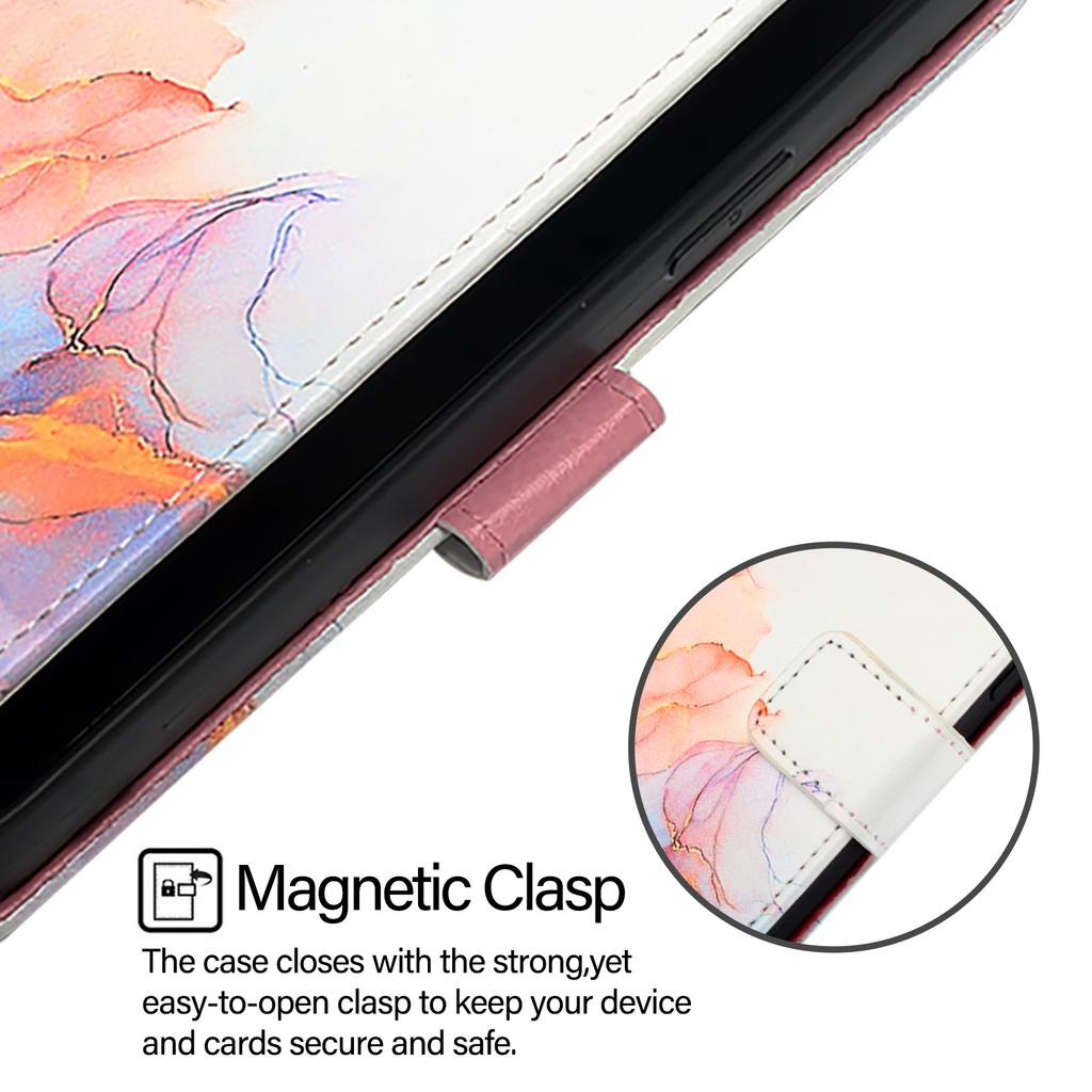 Iridescent Flowing-Watercolor Pattern PU Leather Magnetic Shockproof Case for iPhone,Samsung,Huawei,Xiaomi,vivo,Oppo,Moto,Tecno,TCL,Infinix,itel.More