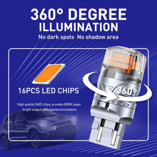 AUTOONE LED Front Turn Signal Blinker Light Bulb 7443 7440 7441 Amber Yellow BRS
