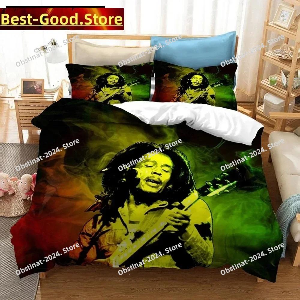 3D-печатный комплект постельного белья Bob Marley Пододеяльники Наволочки Одеяло Комплект постельного белья Постельные принадлежности Постельное белье(НЕТ листа)