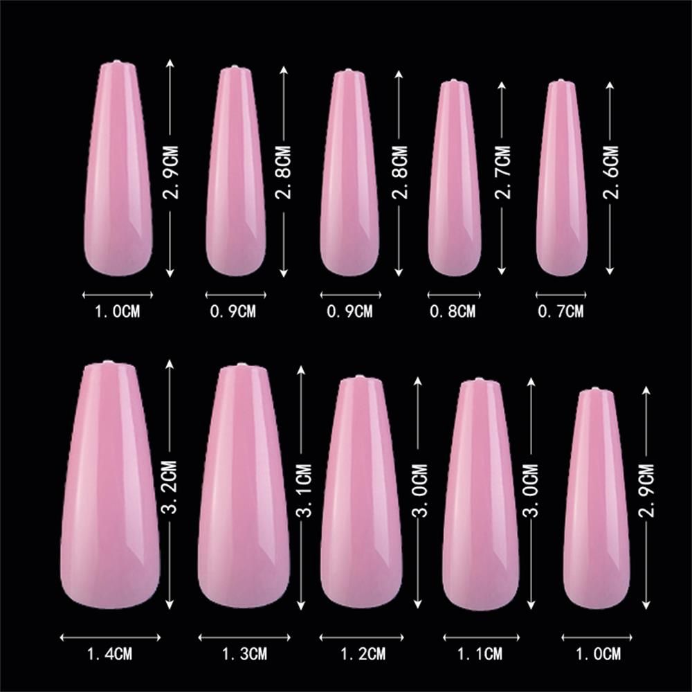 100Pcs Candy color Acrylic Beauty Tools False Nail Tips Full Cover Ballerina Fake Nails Manicure