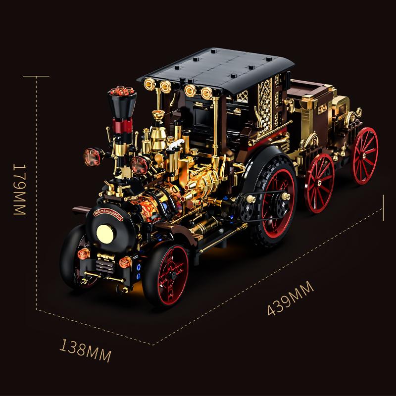 Ретро Механические Паровые Автомобили MOC Строительные Блоки Паровоз Локомотив Модель Поезда Кирпичи Игрушки Настольное Украшение Подарки для Взрослых