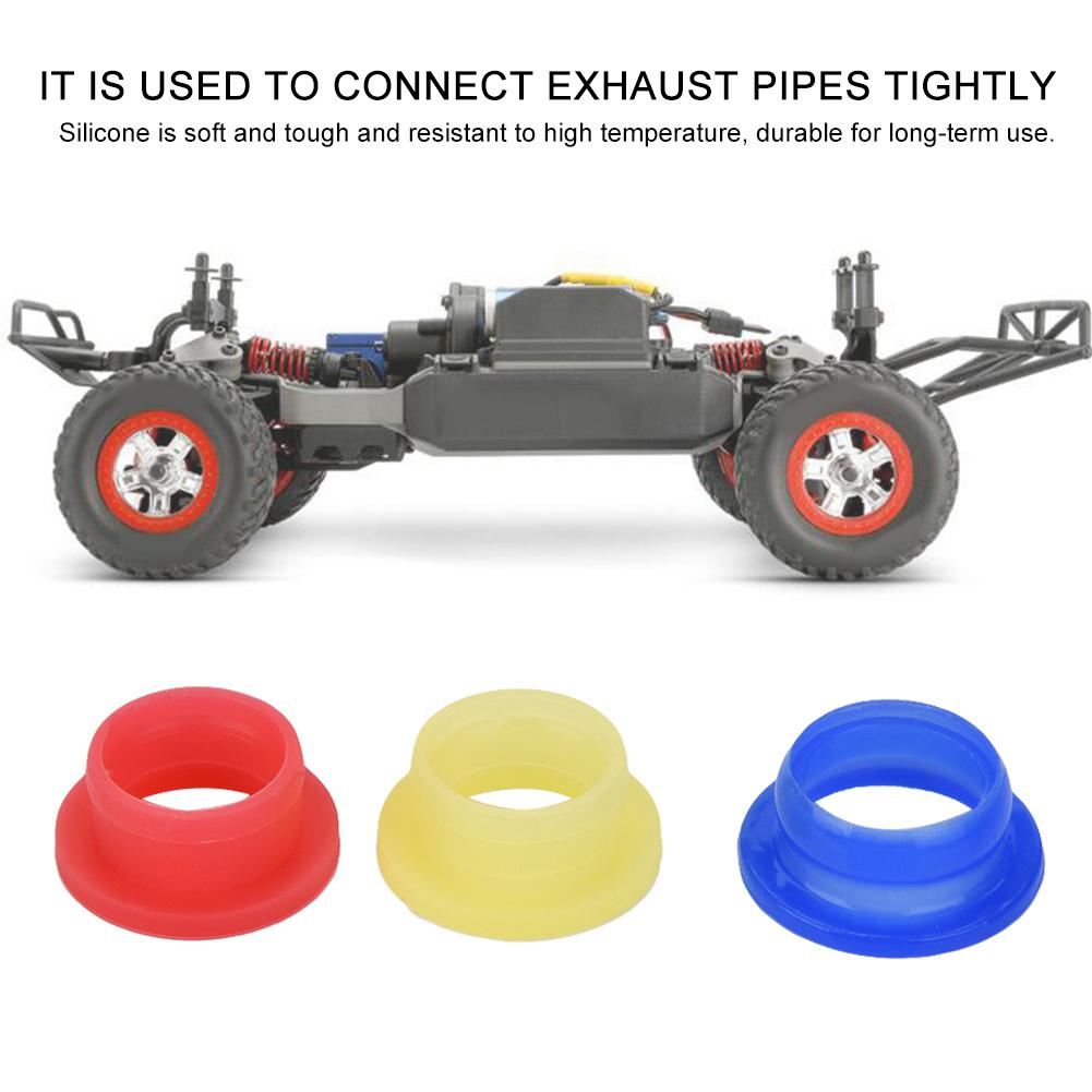 3pcs Engine Exhaust Pipe Tubing Joint Adapter Silicone Gasket for HSP 1 8 RC Nitro Car