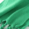 Luxury Cashmere Bright Green Women Solid Scarf Winter Shawl and Wrap Bandana Pashmina Tassel Female Foulard Thick Blanket