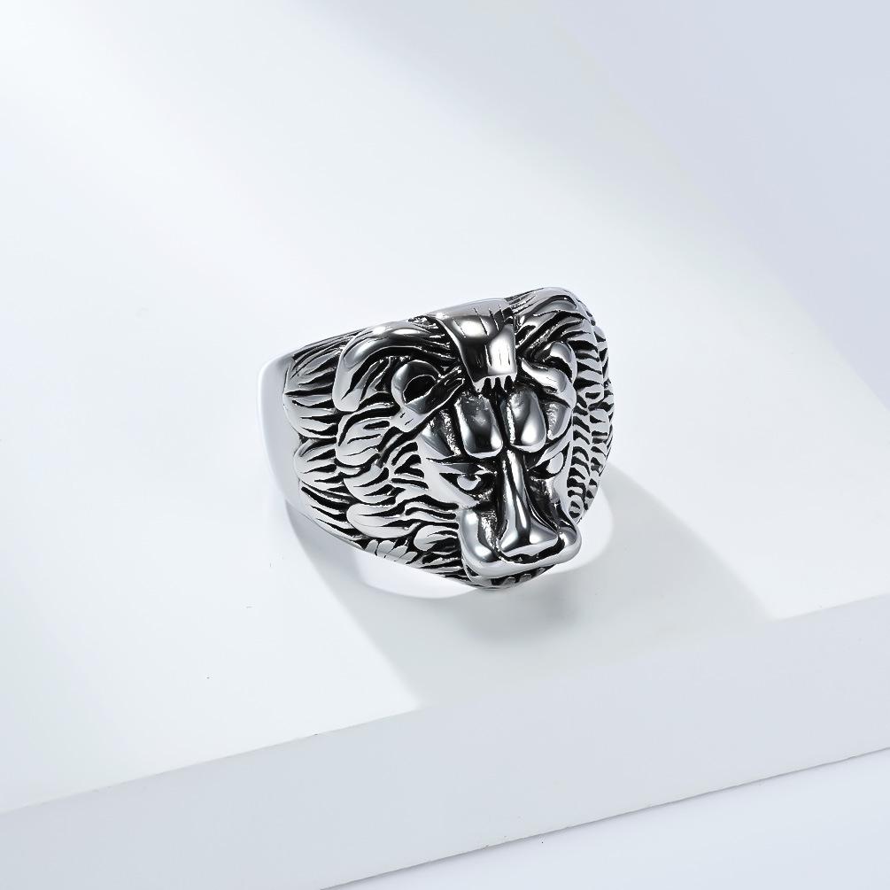 Панк Винтаж Кольцо в Форме Льва для Мужчин Кольцо из Нержавеющей Стали PVD Покрытие Золотом Ювелирные Изделия Новое