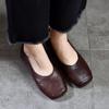 Genuine Leather Flat Shoes Casual Loafers Solid Color Soft Sole Simple Women's Shallow Slip-on Shoes