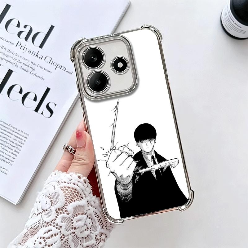 Чехол для телефона Mashle Magic And Muscles Anime с покрытием для Xiaomi Redmi Note 14 15 Pro Plus 13 12 11 11S 11T 10 9S 9 5G Противоударный с воздухом