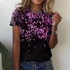 Летняя женская одежда с принтом звезд, 3D цифровая женская модная футболка с круглым вырезом