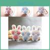 Adorable Cute Bunny Plush Toy Keychain Soft Short Plush Cartoon Rabbit Bag Charm