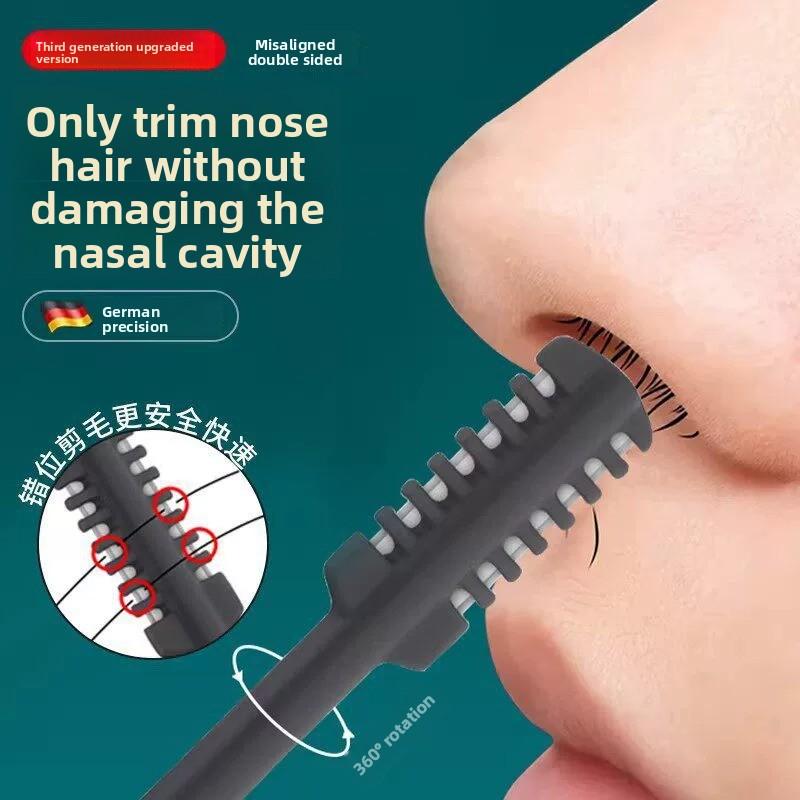 Recortador de vello nasal manual de acero inoxidable herramienta de aseo personal para nariz y orejas