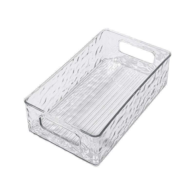 Transparent Glacial Grain Storage Box Household Rectangular Plastic Box Desktop Cosmetics Living Room Organizer Box