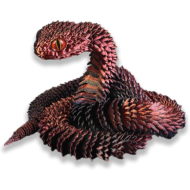 3D-печатная шарнирная фигурка змеи Игрушки Гибкая игрушка-антистресс Реалистичная модель ползающей змеи Украшения Креативный забавный подарок
