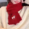 Dachshund Knitted Scarf Plush Winter Wool Scarves Classic Dog Embroidered Shawl  Girl