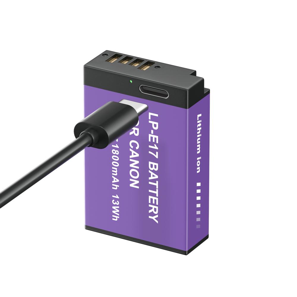 PALO New LP-E17 LPE17 LP E17 Battery Type C Charge 1800mAh for Canon EOS RP 200 250D M3 M5 M6 750D 760D T6i T6s 800D 8000D 77D Kiss X8i