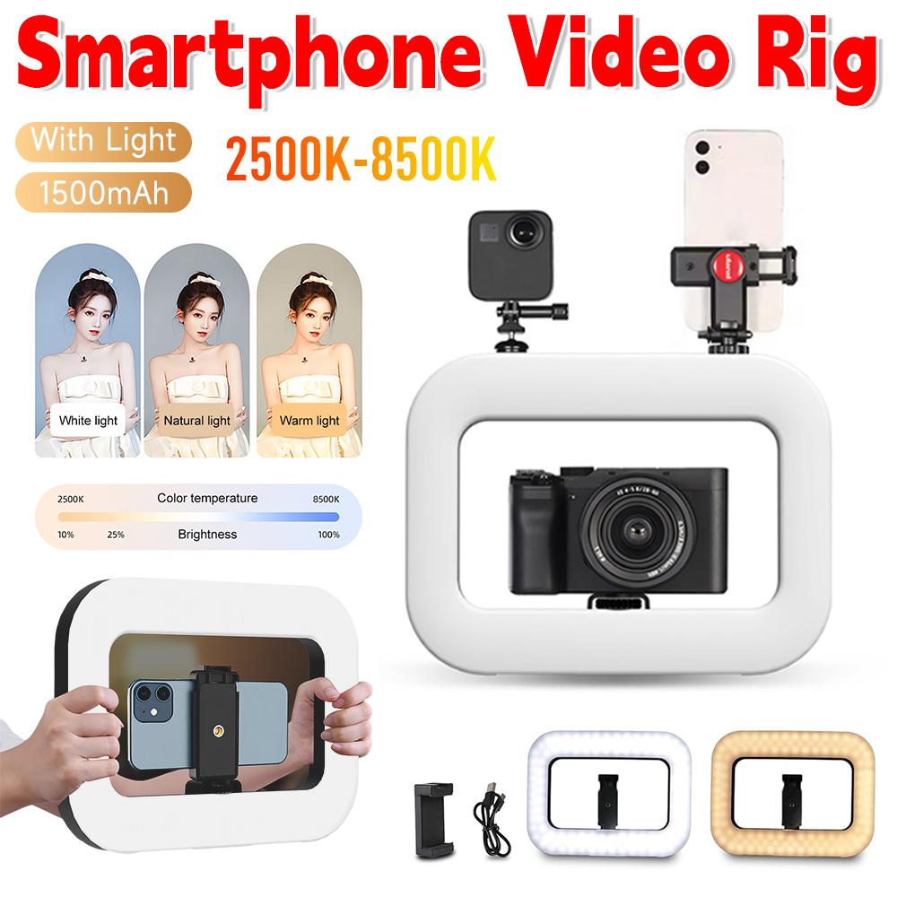 Smartphone Video Rig Handheld Ring Light Selfie Light Phone Video Stabilizer for Camera Smartphone Action Camera YouTube Set