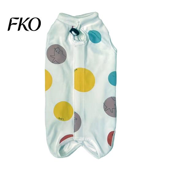 Cat Anti-lick Suit Recovery Suit, Soft Cotton Clothing, Cute Cartoon Print Four-Leg Clothes, Easy Buckle Clothes After Surgery Apparel for Female Male