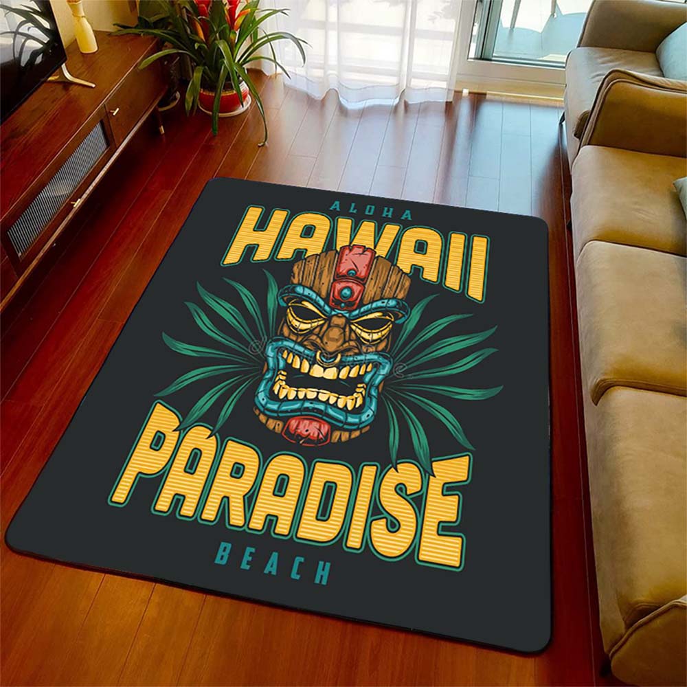 Коврики для пола Tiki Bar Aloha Hawaii Гавайская вечеринка Летний пляжный бар Паб Украшение Коврик для двери Плюшевый нескользящий коврик для стула