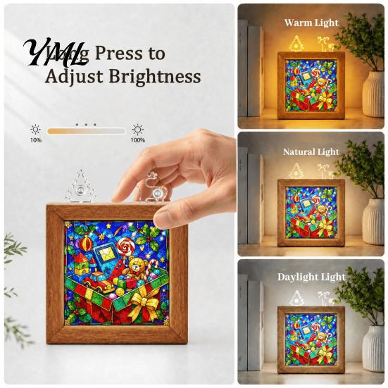 Artistic Bedtime Atmosphere Lamp DIY Acrylic Puzzle LED Night Light, Christmas Town Jigsaw Lamp, Hand Modern Home Illumination Decor Assembled