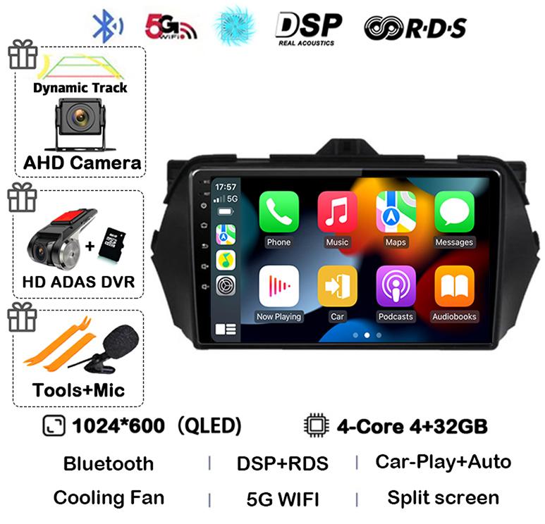 Android 14 Cooling Fan 360 Camera For Suzuki Alivio Ciaz 2014-2019 Car Radio Stereo Multimedia Video Player GPS Carplay Auto DSP