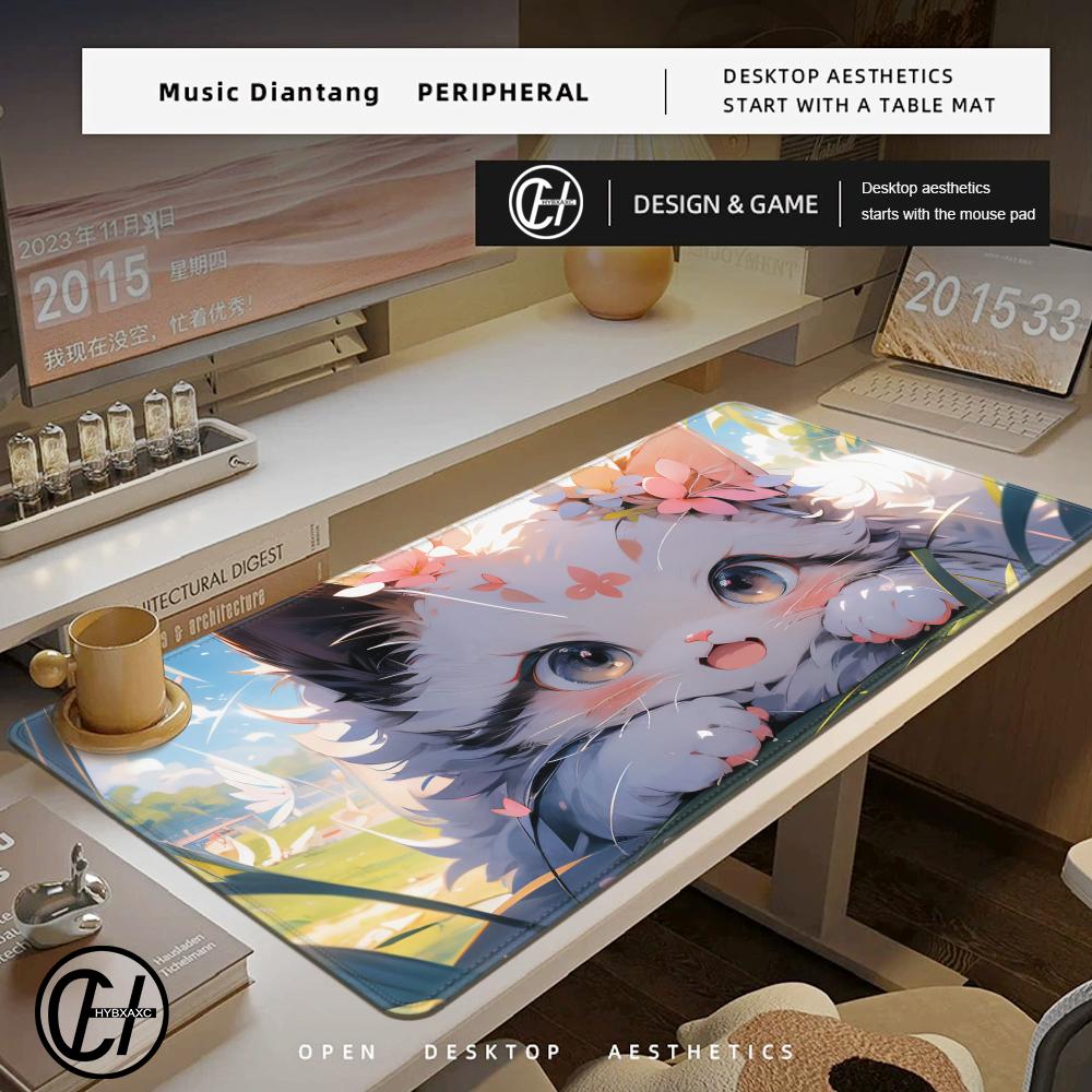 Cute Cat Theme Mouse Pad New Large Computer Office Game Table Mats XXL Rubber Antislip Gaming Keyboard Mousepads Long Desk Pads