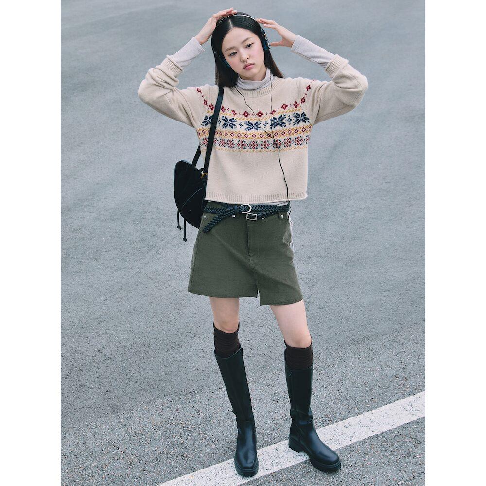8SECONDS Corduroy Mini Skirt Khaki