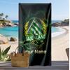 Hammarby Personalized Printed Beach Towel Soccer Logo Support Custom Name Text Absorbent Towel For Sport Travel Special Gift