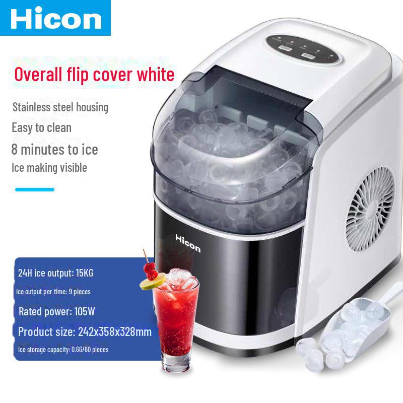 Бытовая и коммерческая льдогенератор на 15 кг: Идеально подходит для магазинов молочного чая и караоке-баров, автоматическое круглое устройство для приготовления льда