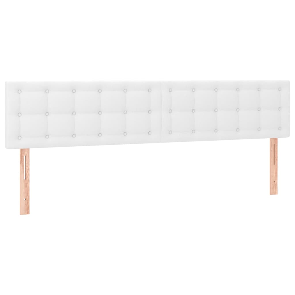 Vidaxl Zagłówek Do Łóżka Z Led, Biały, 160X5X78/88 Cm, Sztuczna Skóra
