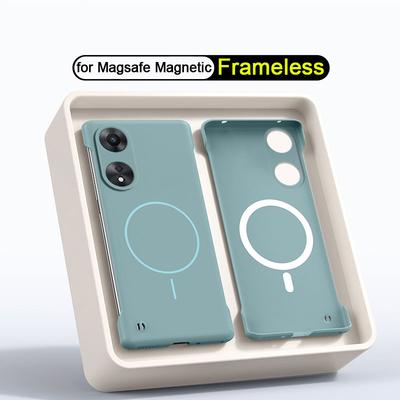 Ультратонкий безрамочный магнитный чехол для OPPO A1 A98 A58 4G A55 A54 A18 A38 A17 A17K Magsafe Жесткий ПК Матовый чехол-накладка Funda
