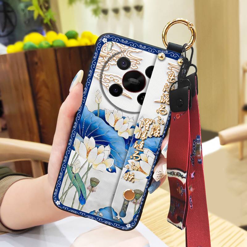 Fashion Elderly lady Phone Case For ZTE Blade V70 Max/Nubia V70 Max Phone Holder Lanyard Back Cover Soft case For Mom