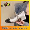 Mary Jane Shoes Children's New Early Spring Pearl Single Shoes Retro Thick Heel Medium Heel Small Leather Shoes Autumn