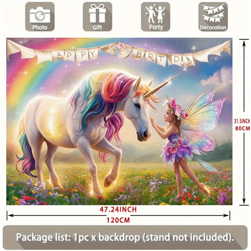 Gifts Princess Elf Birthday Party Backdrop, Polyester Banner for Wall Decor & Photo Booth