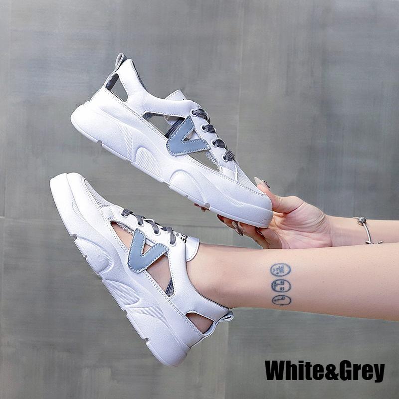 Toe Cap Sports Sandals Women's Outer Wear Summer Students All-match Flat-bottomed Casual White Shoes