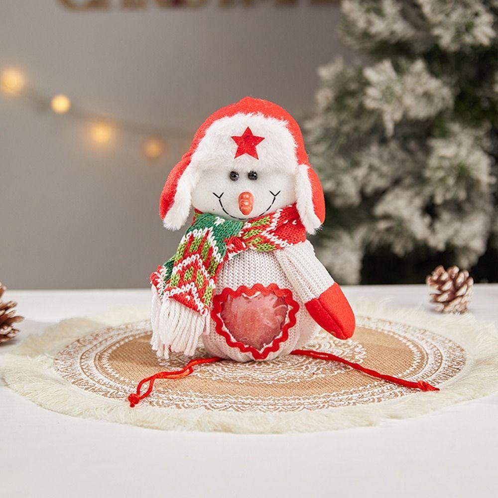 Cloth Candy Tote Bag Snowman Candy Handbag Creative Christmas Gift Bag for Home