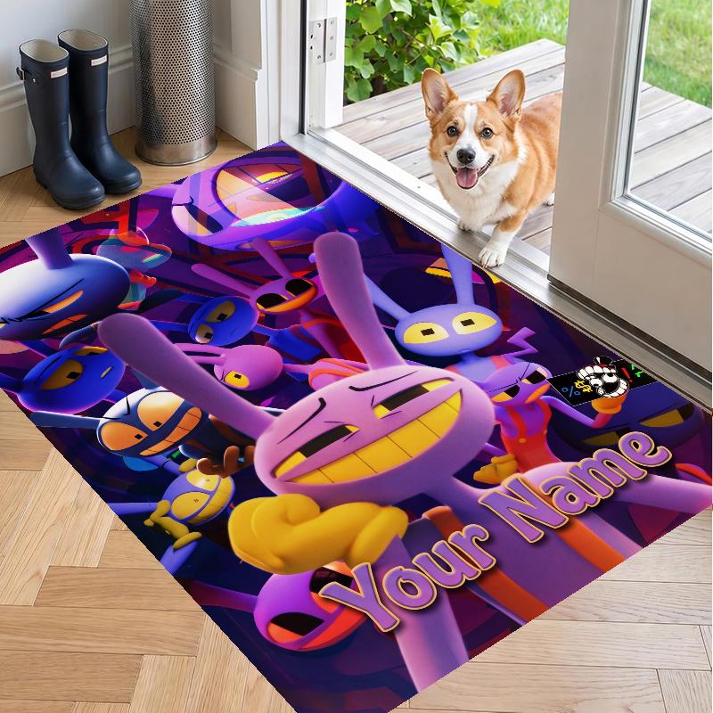 Custom Name Jax Crystal Velvet Floor Rug Personalized Text Soft Carpet Home Decor