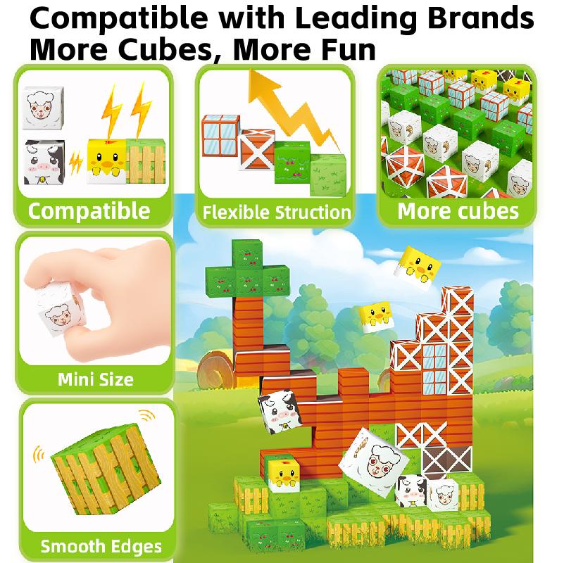 100PCS DIY Magnetic Building Block Set Home-Made Educational Toy Kit for Kids Creative Construction Playset