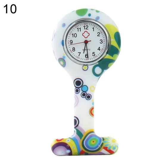 Силиконовые броши для медсестер с круглым циферблатом, туника, брелок, карманные часы