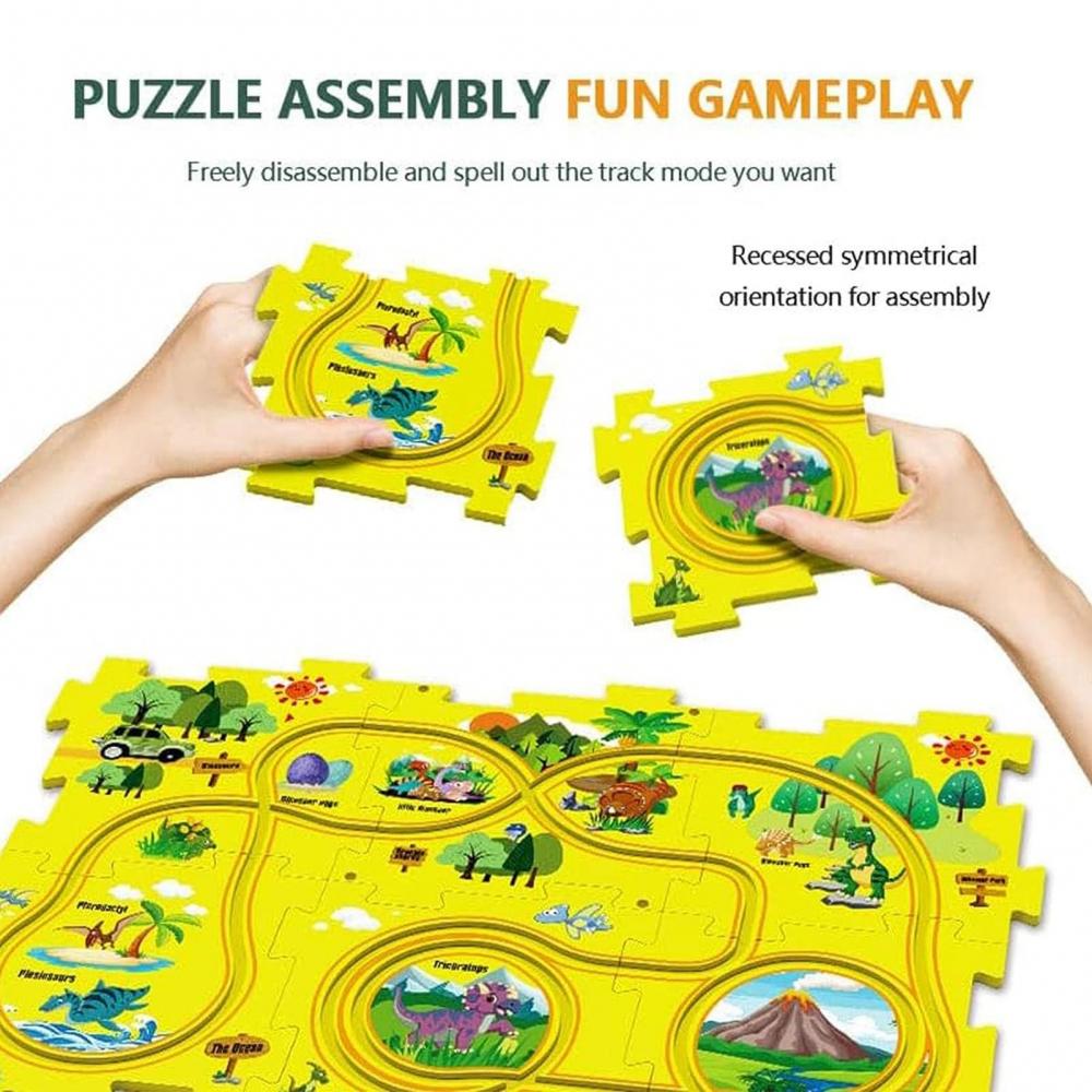 Детские игрушки для гоночной трассы, 25 шт., строительные игрушки для железнодорожных вагонов, пластиковые головоломки с милым транспортным средством, развивающие игрушки для критического мышления, игрушки Монтессори