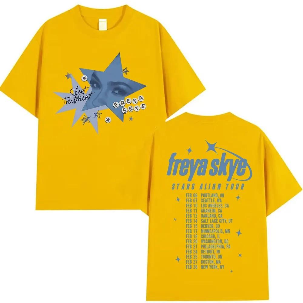 Freya Skye Stars Align Tour 2025 Fan Shirt Vintage Washed Cotton Unisex Loose Fit Pop Streetwear Women And Unisex Tshirts