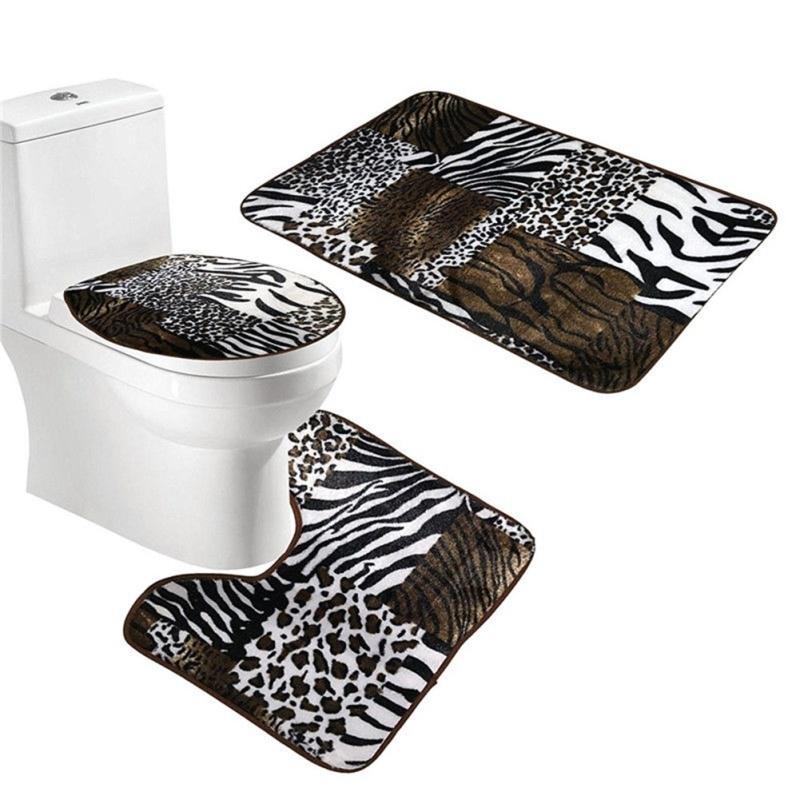 3 шт./компл. коврик на пьедестале с 3D животным принтом + крышка для унитаза + коврик для ванной, комплект ковров