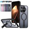 KEYSION Магнитный чехол с полыми элементами для рассеивания тепла для Xiaomi 17T Pro 5G, охлаждающий, со скрытой подставкой, противоударный чехол для телефона для Xiaomi 17T 5G