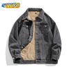 Мужская негабаритная Y2K Plus бархатная толстая военная винтажная ковбойская джинсовая зимняя куртка пальто парки для мужчин корейская одежда из хлопка для женщин