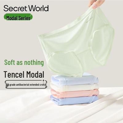 SecretWorld Бесшовные антибактериальные женские трусы из тенселя модала