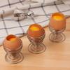 Stainelss Steel Spring Wire Tray Egg Cup Boiled Eggs Holder Stand Storage Metal Egg Cup Spiral Spring Holder Kitchen Breakfast