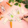 24pcs/set Painting Toy Easter Bunny Wood Card DIY Color Blank Bunny Wood Slices  Home Decor