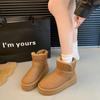 Мода 2024 года Брендовая обувь для женщин Ботильоны женские Модные повседневные ботинки с круглым носком Женские зимние короткие плюшевые однотонные зимние ботинки Zapatos